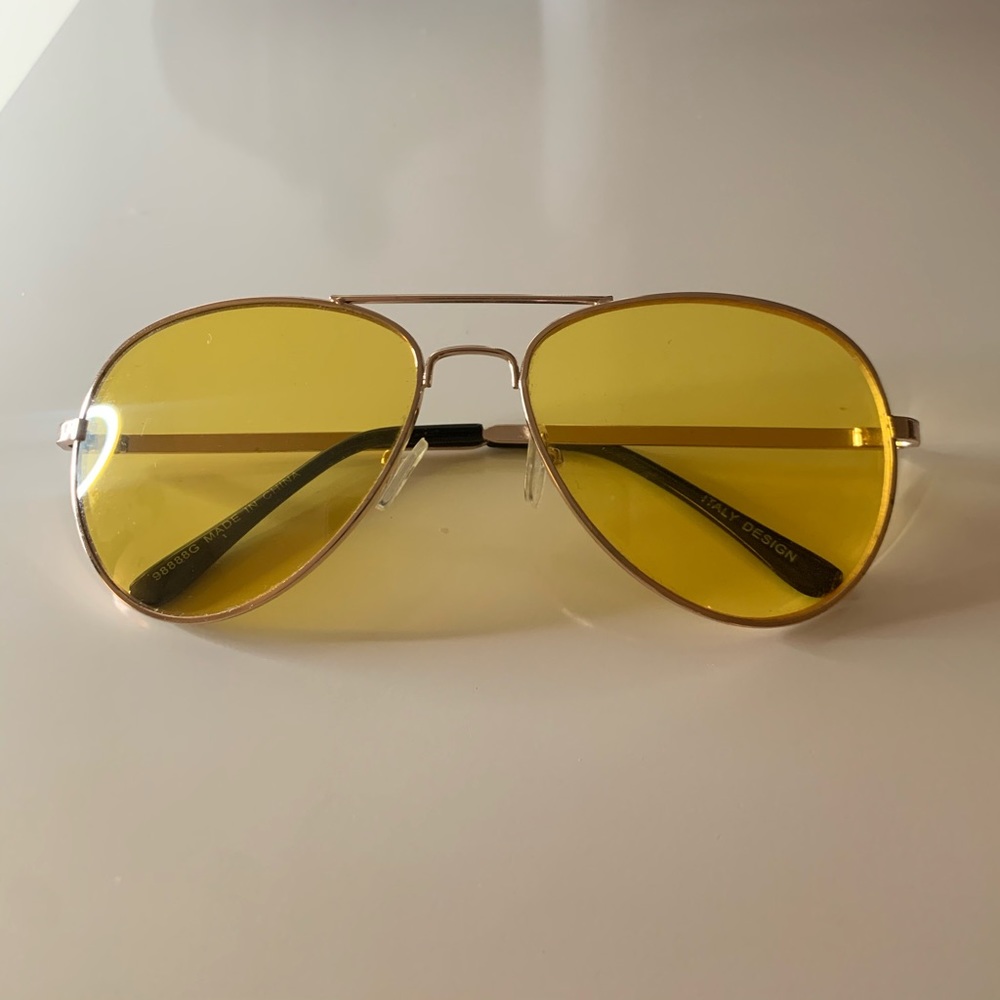Yellow Aviator Sunglasses